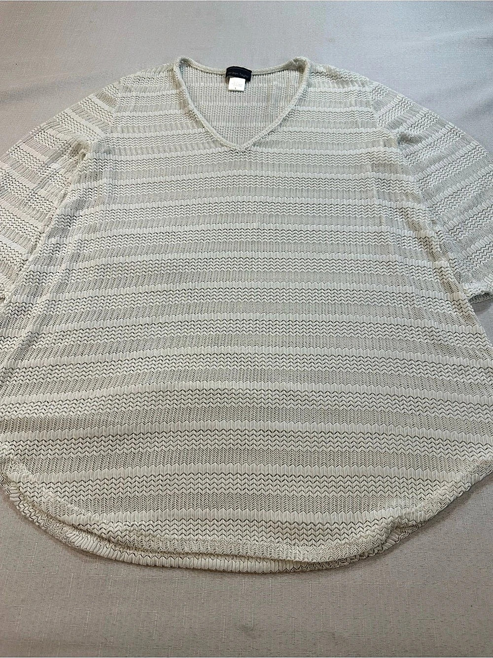 Jordan Taylor White Open Knit Tunic Top Women’s L